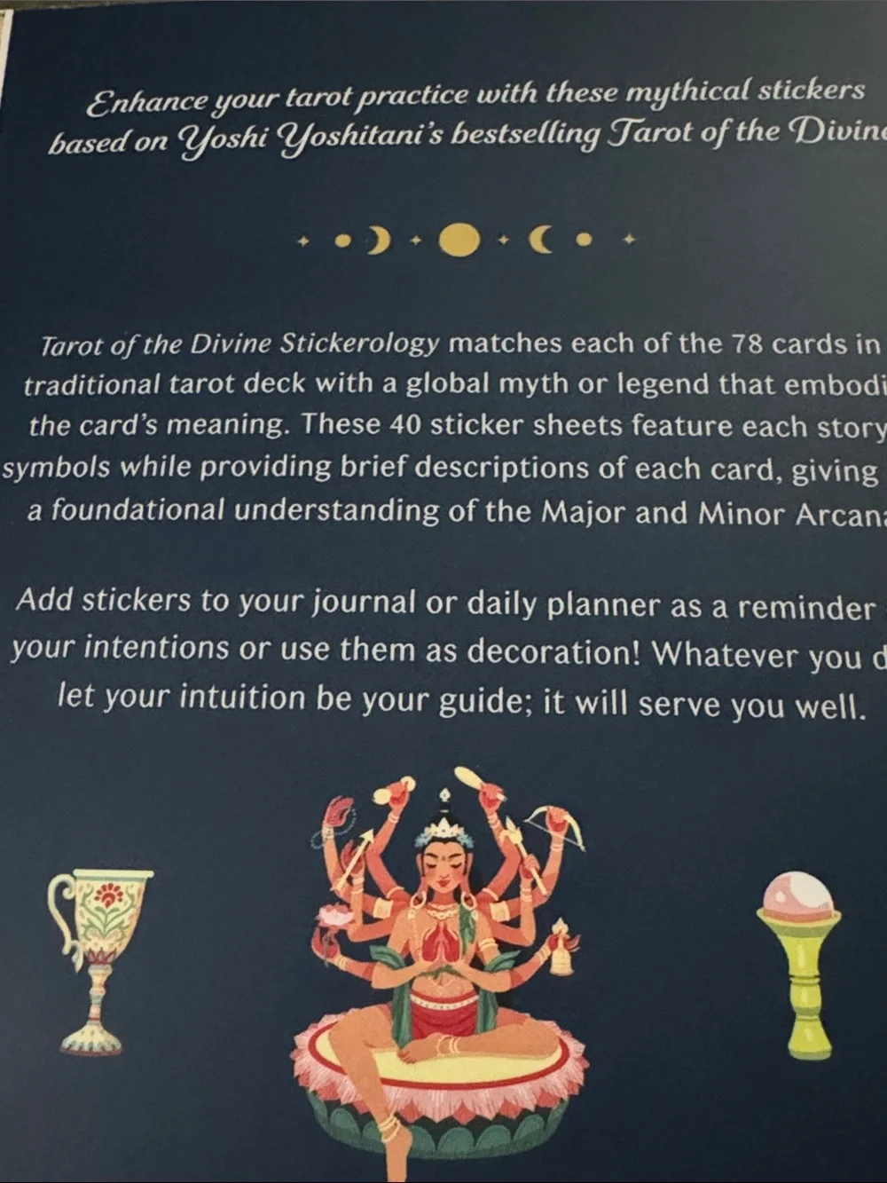 New Tarot of the Divine Stickerology Sticker Book - Navy Blue Cover